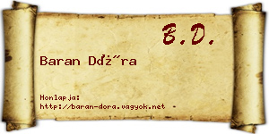 Baran Dóra névjegykártya
